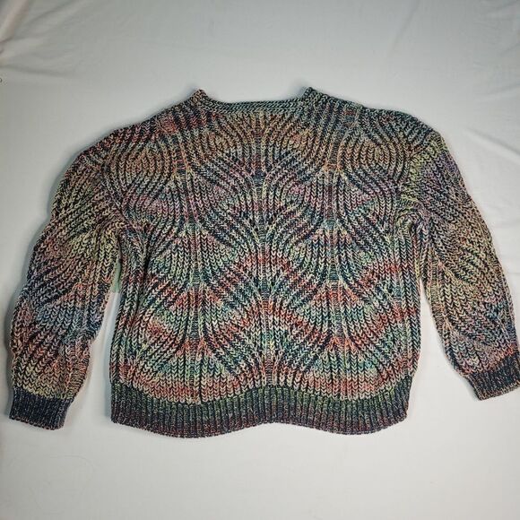 NEW 3X ANTHROPOLOGIE rainbow weave vneck cotton blend oversized sweater NWT - Picture 13 of 16